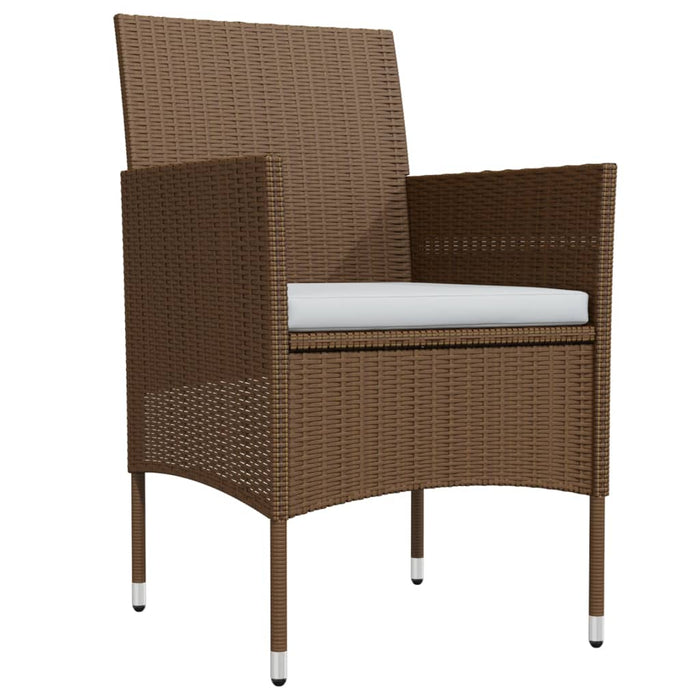 3-tlg. Garten-Essgruppe mit Kissen Braun und Schwarz