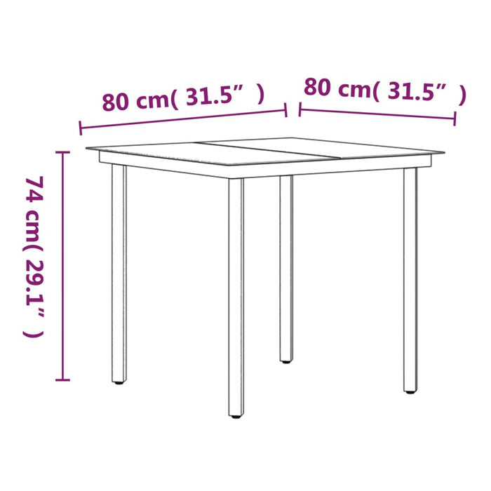 3-tlg. Garten-Essgruppe mit Kissen Schwarz