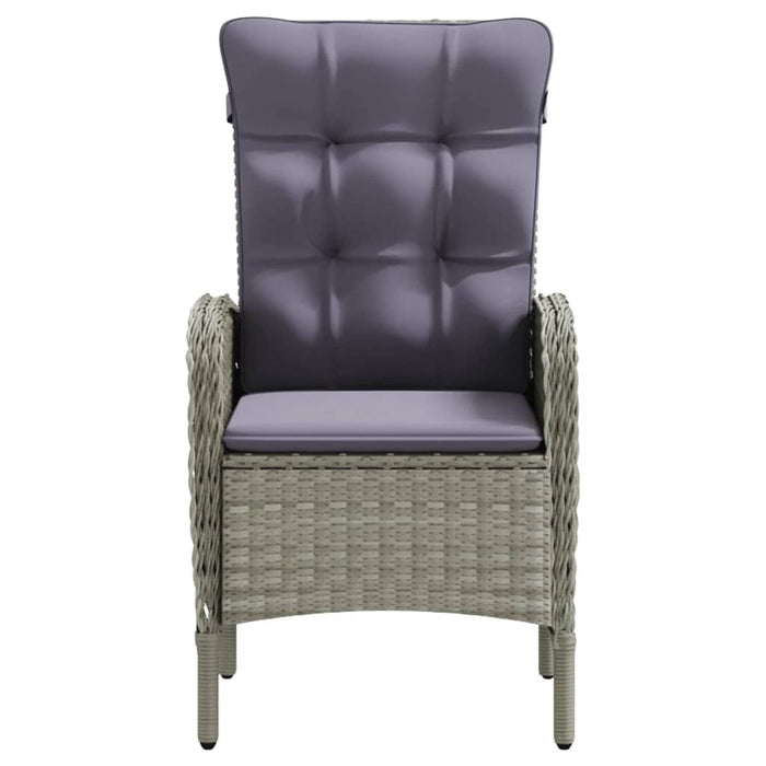 3-tlg. Garten-Essgruppe mit Auflagen Grau und Schwarz