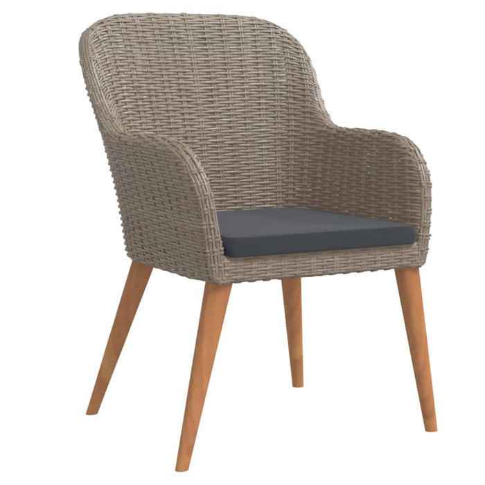 3-tlg. Garten-Essgruppe mit Auflagen Braun