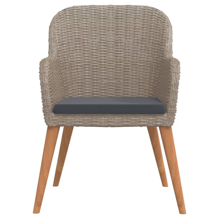 3-tlg. Garten-Essgruppe mit Auflagen Braun