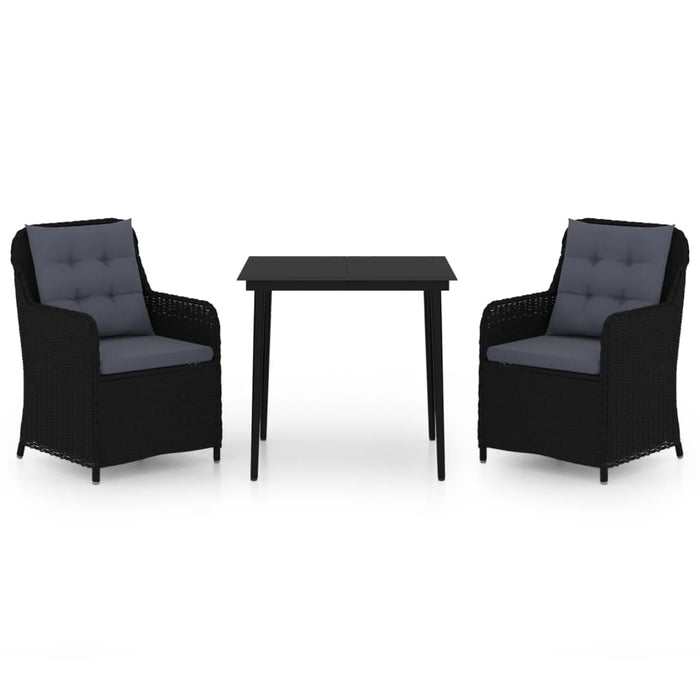 3-tlg. Garten-Essgruppe Schwarz