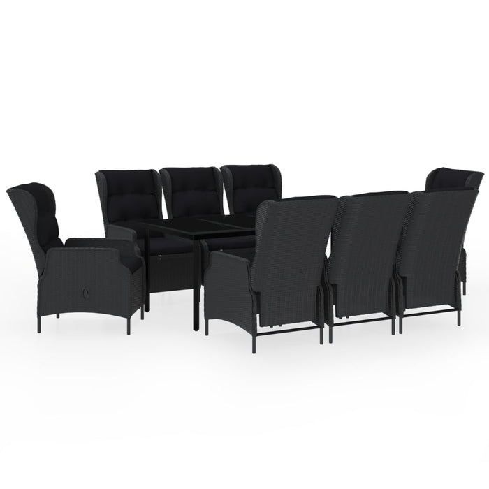 9-tlg. Garten-Essgruppe Dunkelgrau