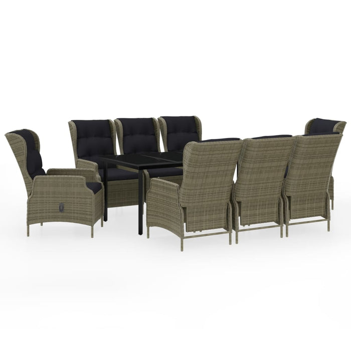 9-tlg. Garten-Essgruppe Braun