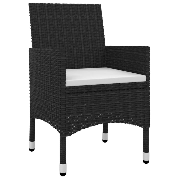 5-tlg. Garten-Essgruppe mit Auflagen Poly Rattan und Glas