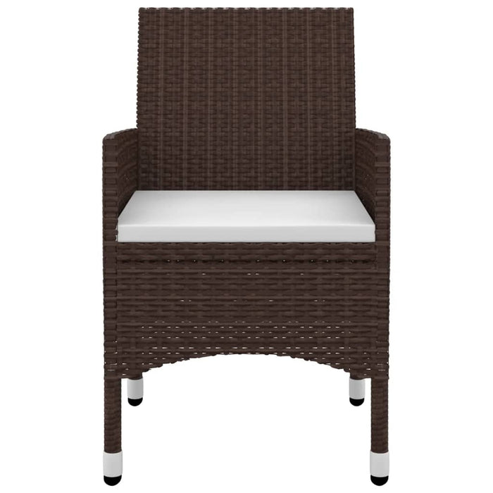 3-tlg. Garten-Essgruppe mit Auflagen Poly Rattan und Glas