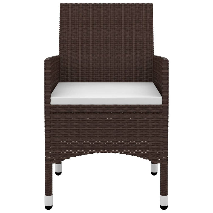 7-tlg. Garten-Essgruppe mit Kissen Poly Rattan und Glas