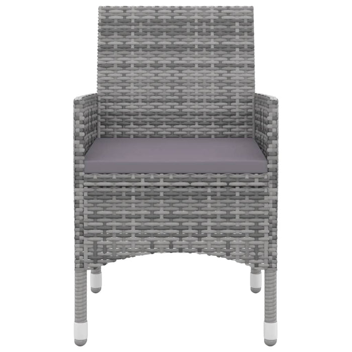 5-tlg. Garten-Essgruppe mit Auflagen Poly Rattan und Glas