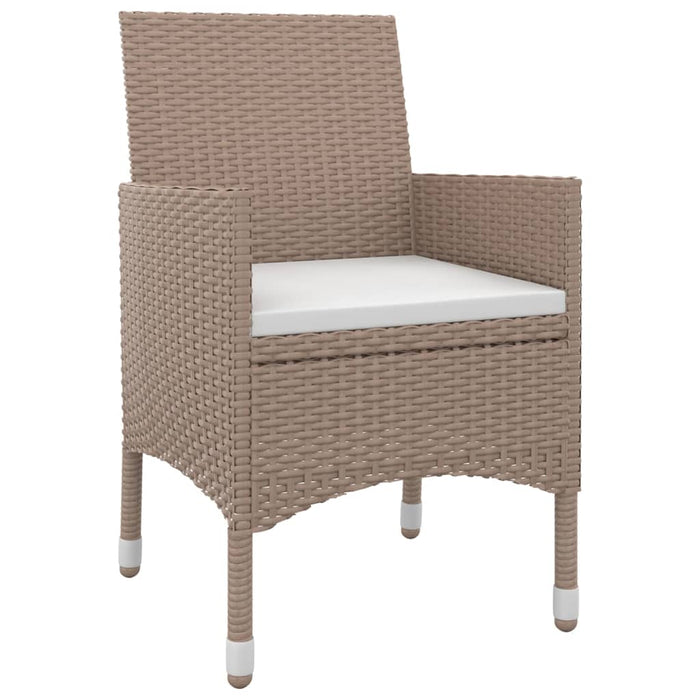 5-tlg. Garten-Essgruppe mit Kissen Poly Rattan und Glas