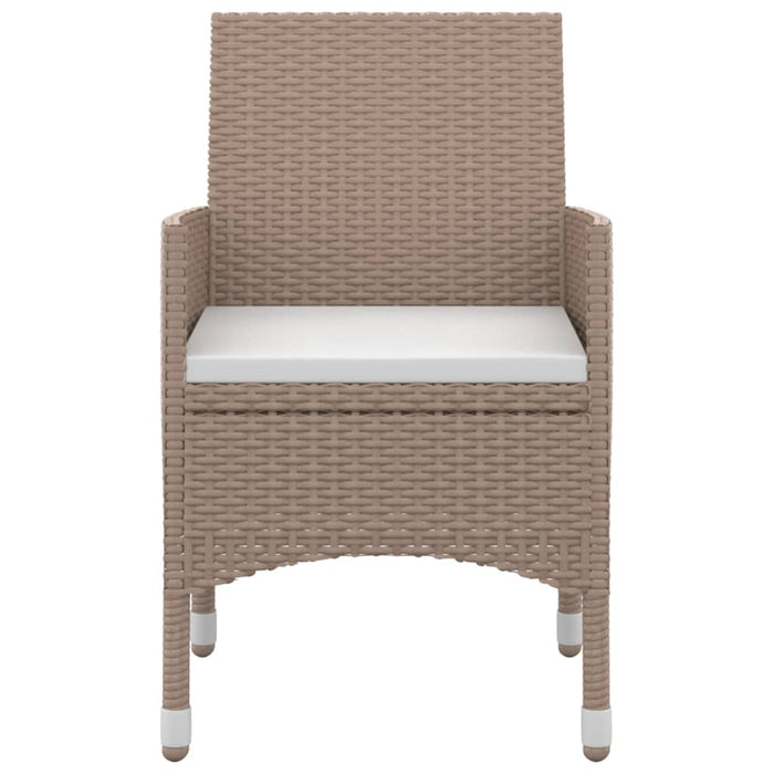 5-tlg. Garten-Essgruppe mit Kissen Poly Rattan und Glas