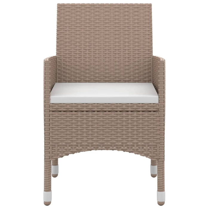 7-tlg. Garten-Essgruppe mit Kissen Poly Rattan und Glas