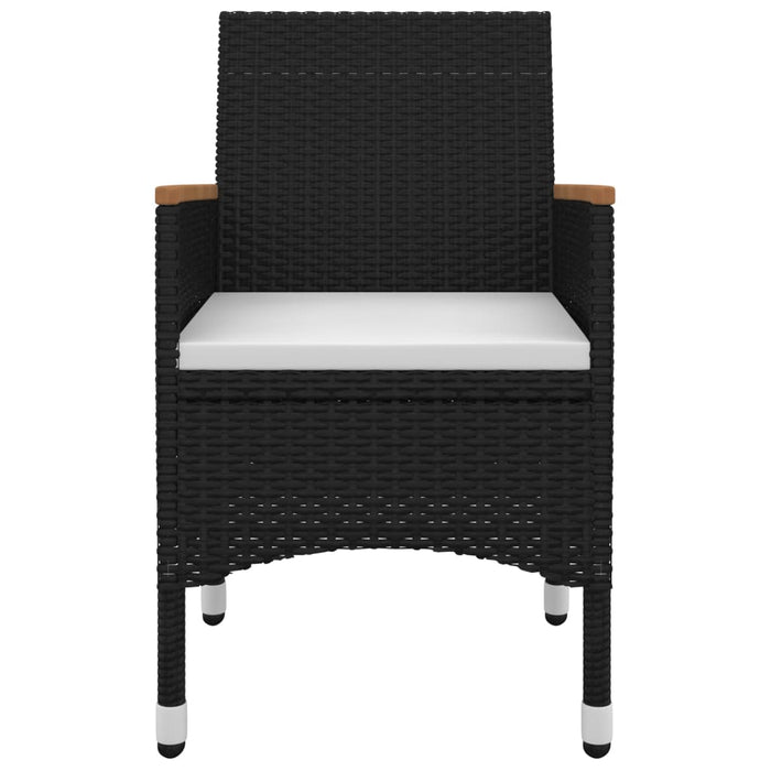 5-tlg. Garten-Essgruppe mit Auflagen Poly Rattan und Glas