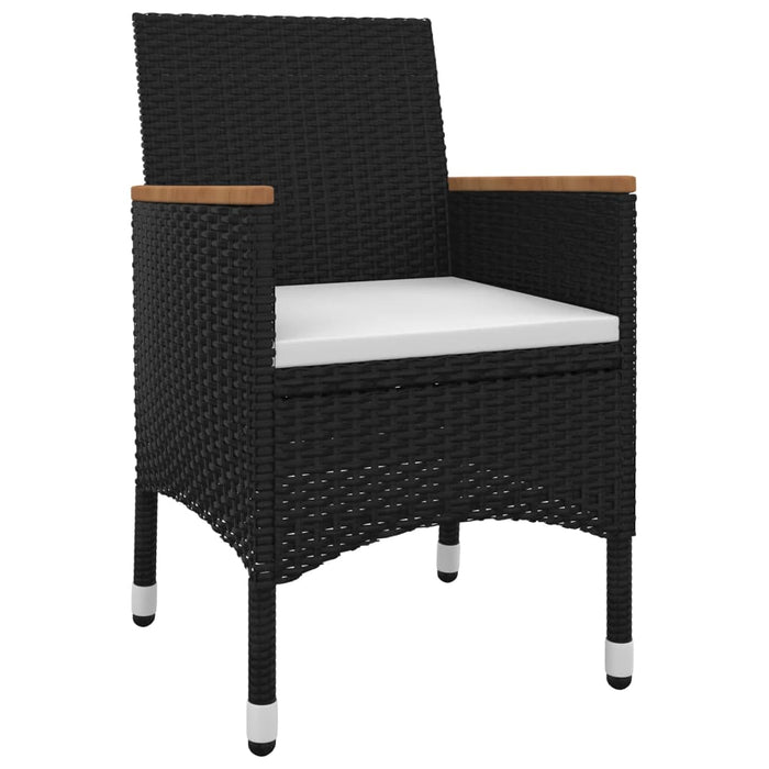 9-tlg. Garten-Essgruppe mit Kissen Poly Rattan und Glas