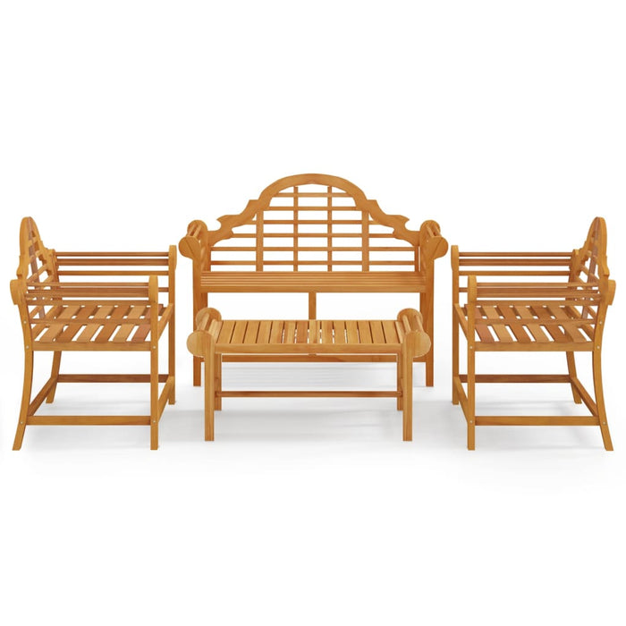 4-tlg. Garten-Lounge-Set Massivholz Teak