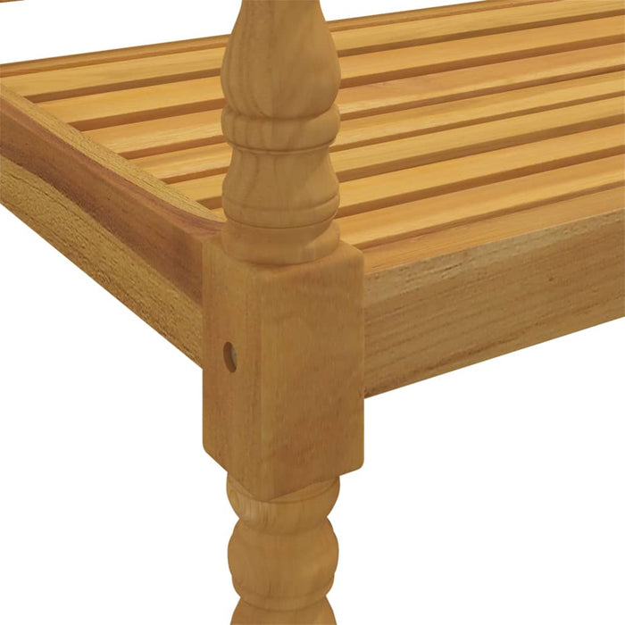 Batavia bench with cushion leaf pattern 150 cm solid teak wood