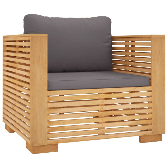 5-tlg. Garten-Lounge-Set mit Kissen Massivholz Teak