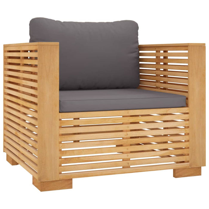 12-tlg. Garten-Lounge-Set mit Kissen Massivholz Teak