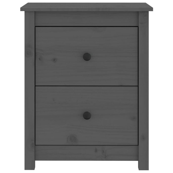 Nachttische 2 Stk. Grau 50x35x61,5 cm Massivholz Kiefer