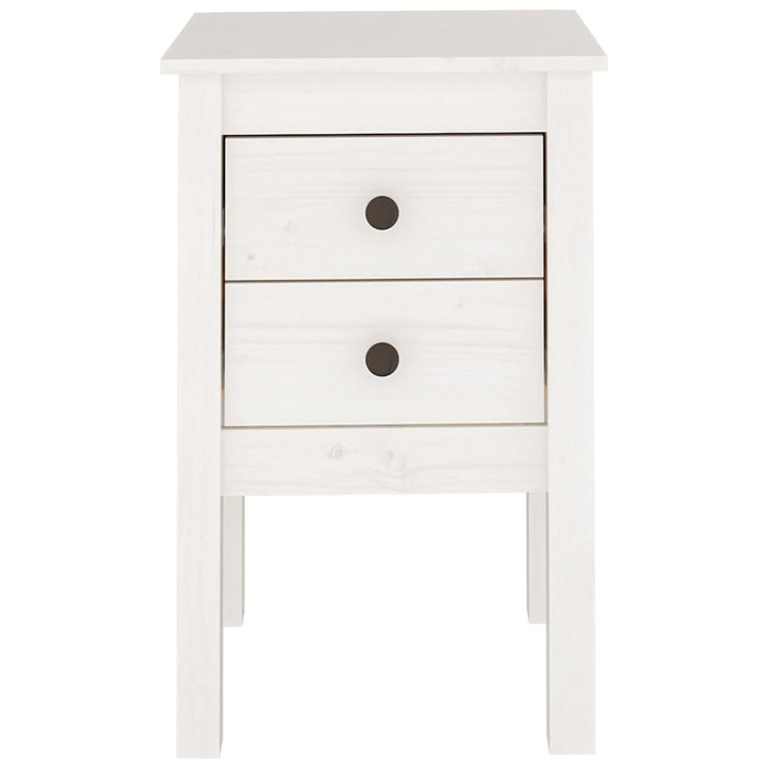 Nachttisch Weiß 40x35x61,5 cm Massivholz Kiefer