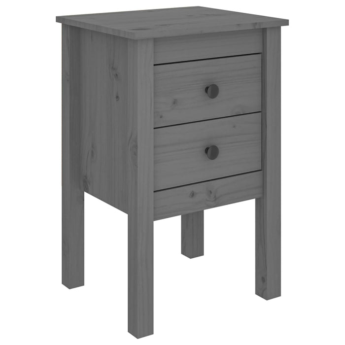 Nachttische 2 Stk. Grau 40x35x61,5 cm Massivholz Kiefer