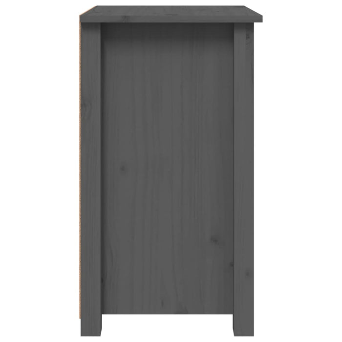 Nachttisch Grau 40x35x61,5 cm Massivholz Kiefer