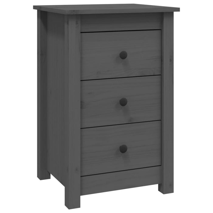 Nachttische 2 Stk. Grau 40x35x61,5 cm Massivholz Kiefer