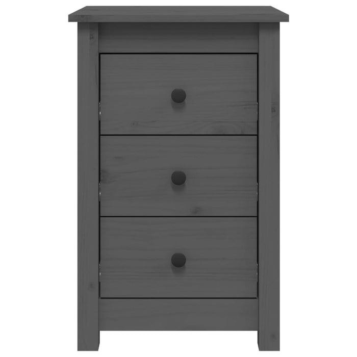 Nachttische 2 Stk. Grau 40x35x61,5 cm Massivholz Kiefer