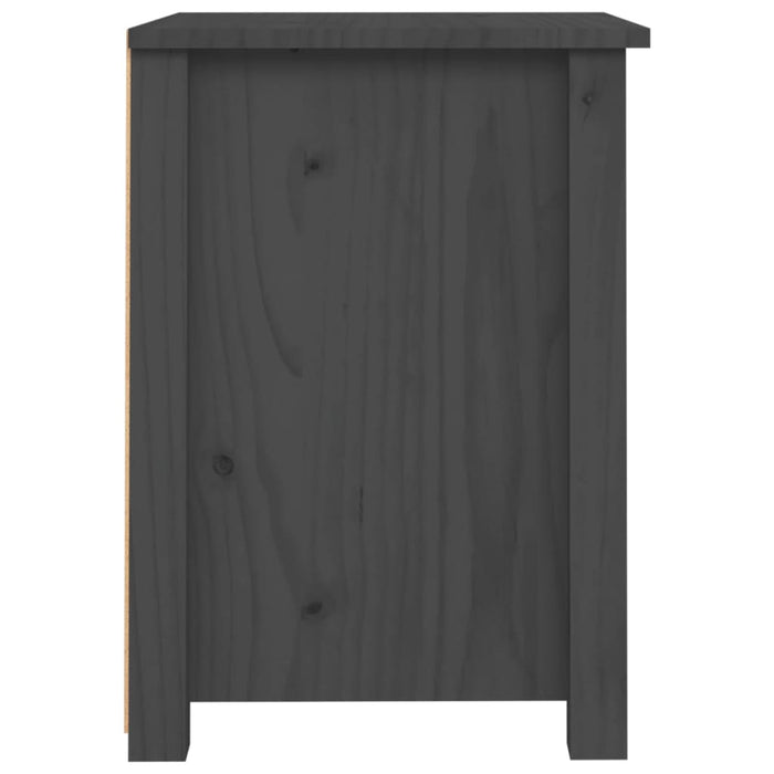 Nachttische 2 Stk. Grau 40x35x49 cm Massivholz Kiefer