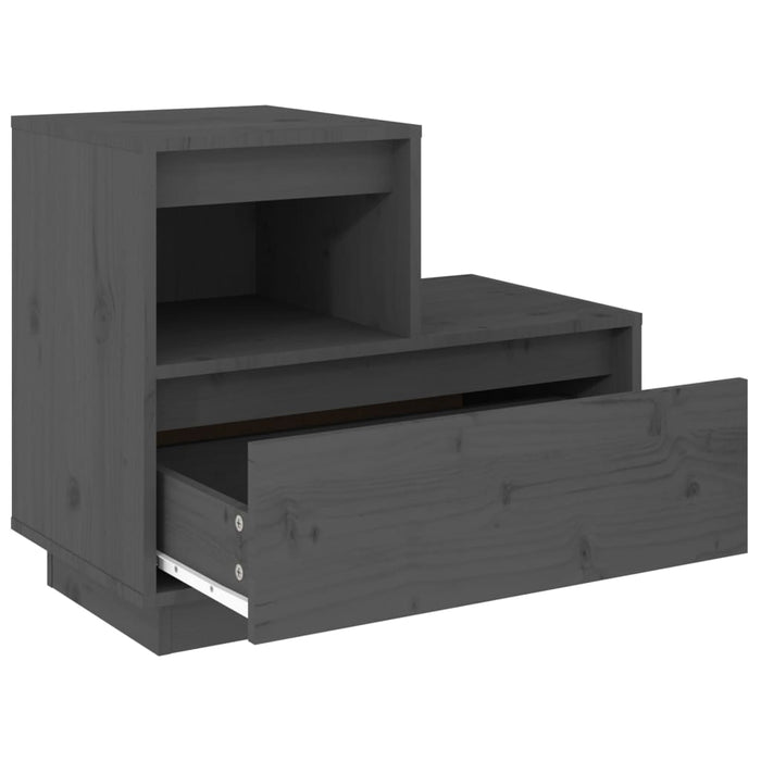Nachttisch Grau 60x34x51 cm Massivholz Kiefer