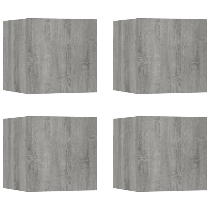 TV-Wandschrank 4 Stk. Grau Sonoma 30,5x30x30 cm