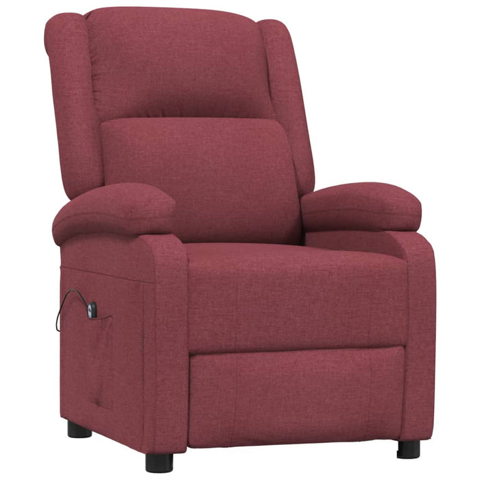 Relaxation chair electric wine red fabric