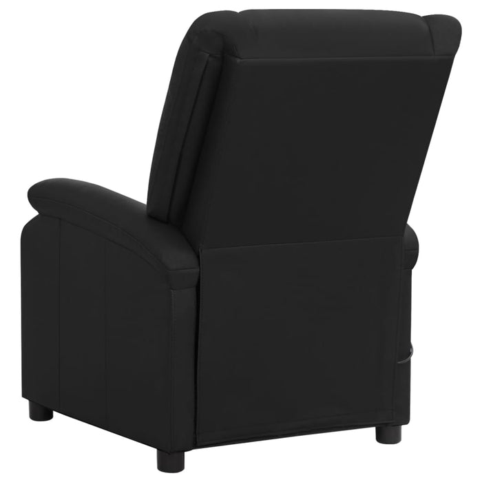 Massagesessel Elektrisch Schwarz Echtleder