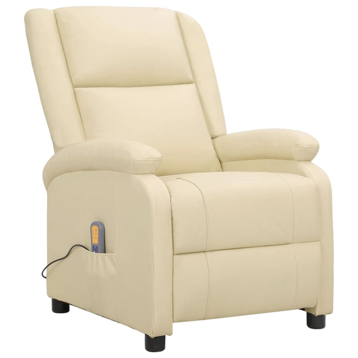 Massagesessel Elektrisch Creme Echtleder