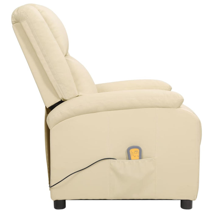 Massagesessel Elektrisch Creme Echtleder