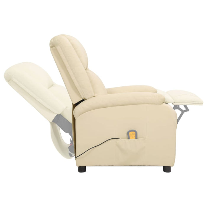 Massagesessel Elektrisch Creme Echtleder