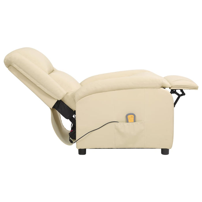 Massagesessel Elektrisch Creme Echtleder