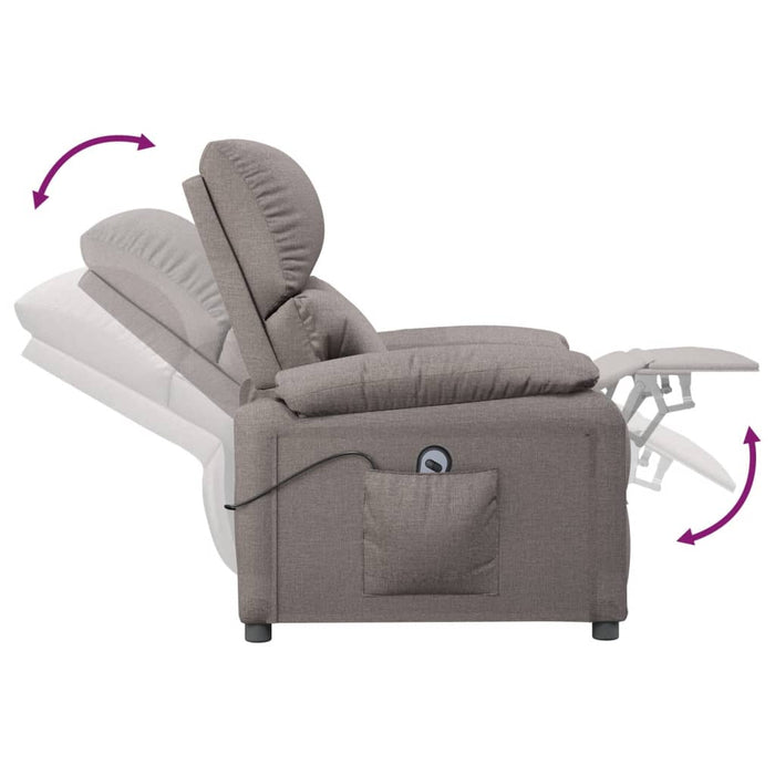 Relaxsessel Elektrisch Taupe Stoff