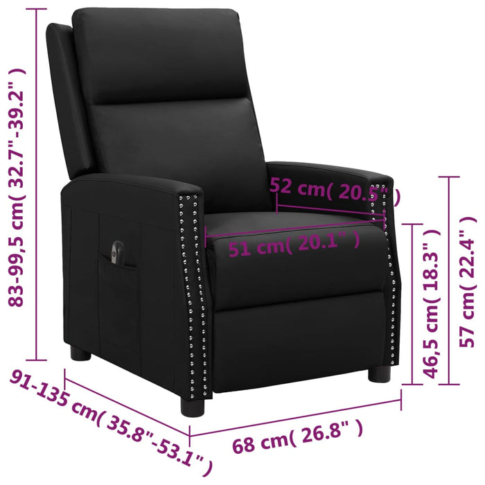 Relaxsessel Elektrisch Schwarz Kunstleder