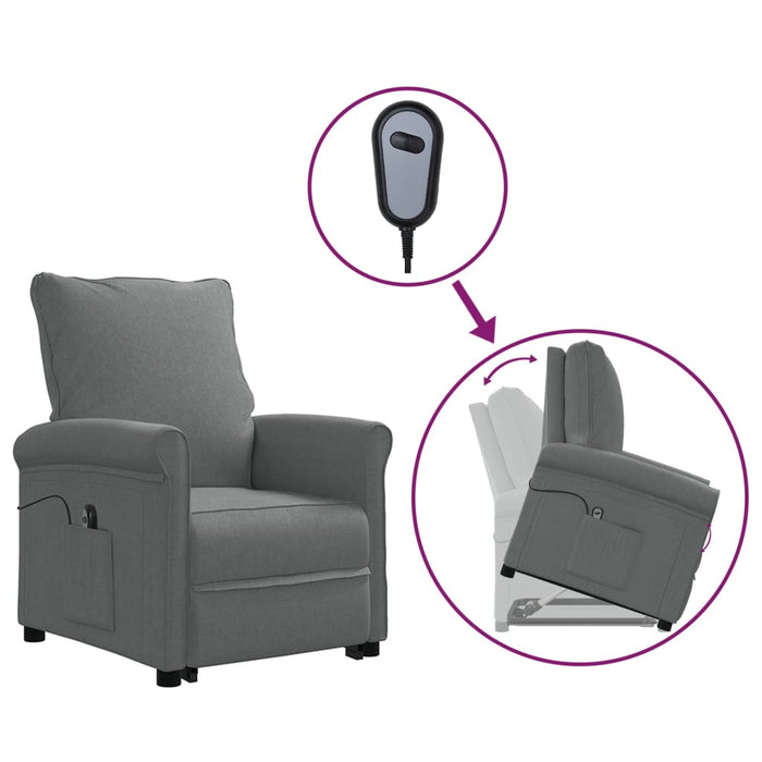 Aufstehsessel Dunkelgrau Stoff