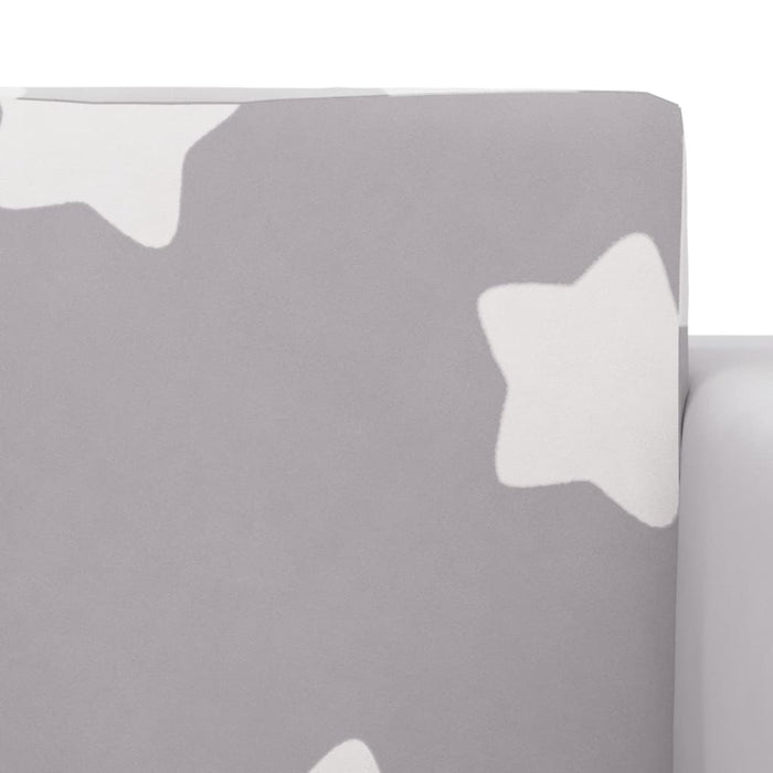 2-Sitzer Schlafsofa für Kinder Hellgrau Sterne Weicher Plüsch