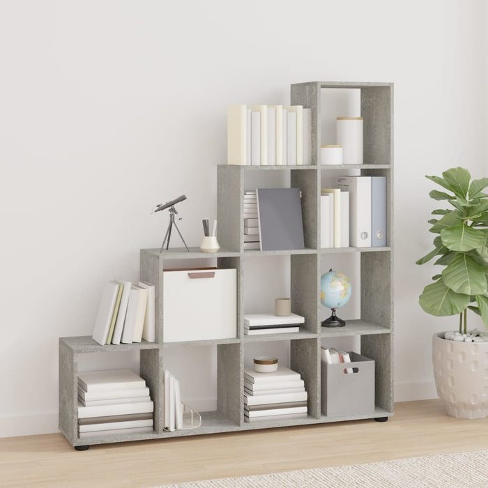 Stair shelf concrete gray 142 cm wood material