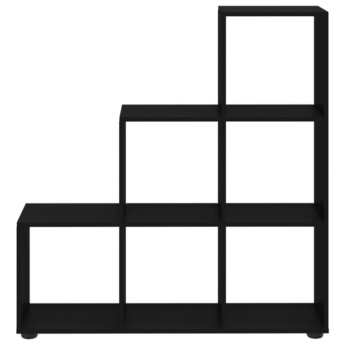 Stair shelf black 107 cm wood material
