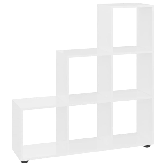 Stair shelf high-gloss white 107 cm made of wood material