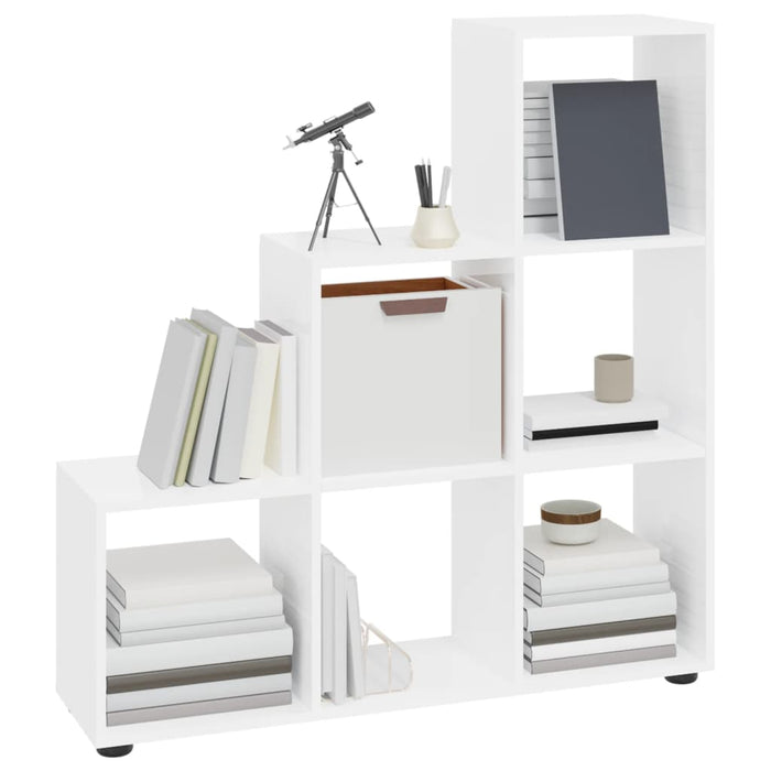 Stair shelf high-gloss white 107 cm made of wood material