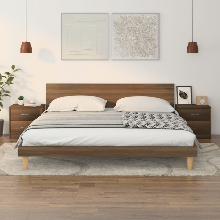Nachttische 2 Stk. Braun Eichen-Optik 40x30x40 cm Holzwerkstoff