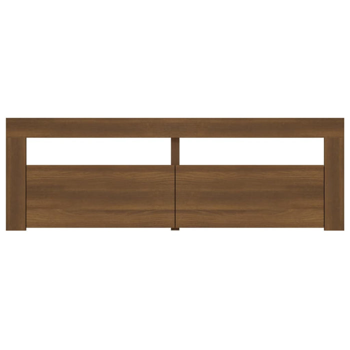 TV cabinet with LED lights brown oak look 120x35x40 cm