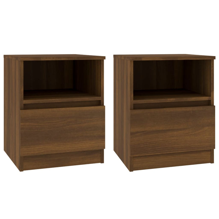 Nachttische 2 Stk. Braun Eichen-Optik 40x40x50 cm Holzwerkstoff