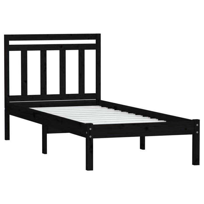 Massivholzbett Schwarz 90x190 cm