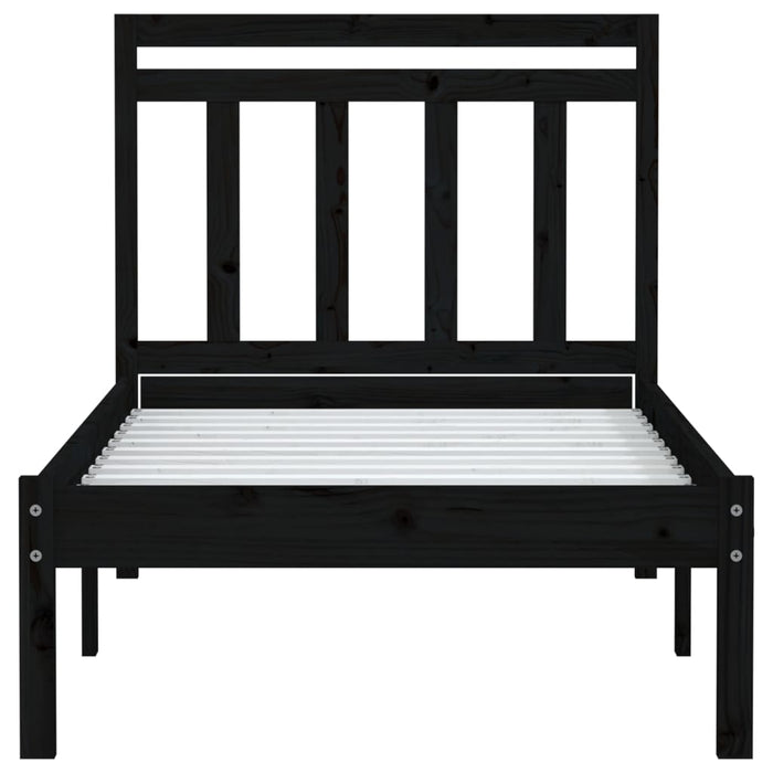 Massivholzbett Schwarz 90x190 cm