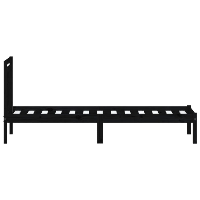 Massivholzbett Schwarz 90x190 cm